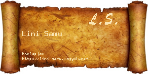 Lini Samu névjegykártya